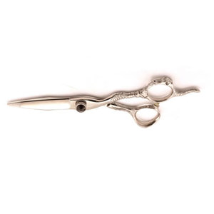 Ciseaux de barbier professionnels à finition miroir avec manche à motif de dragon complexe, ciseaux de coiffure en acier inoxydable de qualité supérieure - Product Image 2