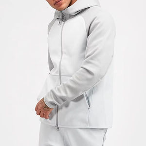 Achetez un ensemble de survêtement pour homme en molleton 100% coton respirant de poids moyen 380 GSM, taille plus, 2 pièces, sweat-shirt et pantalon de survêtement pour l'hiver - Product Image 3