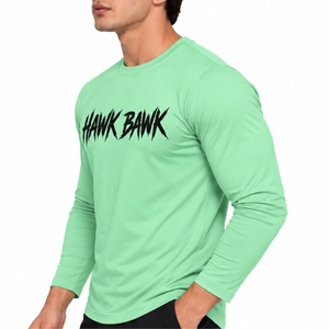 T-shirt à manches longues pour homme, coupe ajustée, séchage rapide, col rond, tissu doux, style décontracté pour tous les jours. - Product Image 3