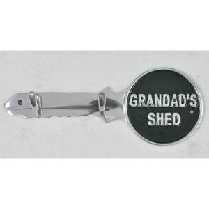 Dad's Shed Metal <b>Key</b> <b>Wall</b> <b>Hook</b> With 2 <b>Hooks</b> Novelty Design Heavy Duty <b>Wall</b> Mounted Tool Storage Shiny Polish <b>Hooks</b> & Rails - Product Image 5