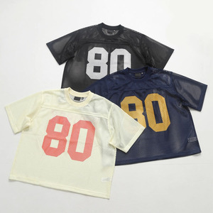 Maillots de football OEM amples et oversize en jersey de coton épais 100% avec fermeture éclair et manches courtes, motif lettres - Product Image 3