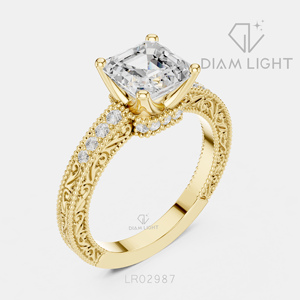 1.78CT Asscher Cut Lab Grown Diamond Solitaire Ring 14KT White Gold F+ Color VS+ Clarity IGI Certified Classic Engagement Ring - Product Image 4