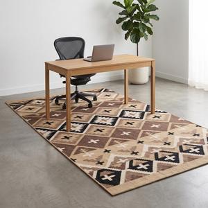 Tapis élégant en laine tissé à la main, beige et marron, couleur unie, tissage plat, tapis de zone moderne bohème, décoration de sol antidérapante, poils moyens - Product Image 2