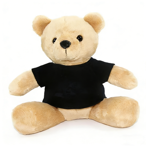 Peluche de felpa de pelo corto, color beige pálido, personalizado, con silueta clásica de oso redondeado. - Product Image 3
