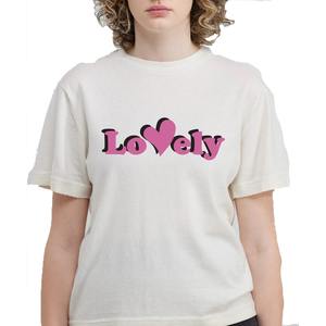 T-shirt rose clair en coton biologique de qualité supérieure, doux et solide, rond, avec impression personnalisée, t-shirts à manches courtes, t-shirts décontractés pour femmes - Product Image 4