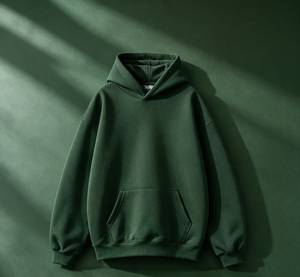 เสื้อฮู้ดผู้ชายสีดำ ดีไซน์เรียบง่าย ผ้าฝ้ายเฟรนช์เทอร์รี่ ทรงหลวม ใส่ได้ในฤดูใบไม้ผลิ เป็นมิตรต่อสิ่งแวดล้อม - Product Image 2