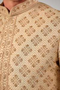 Sherwani Traditionnel pour Homme, en Soie Imprimée Numérique, Longueur Genou, Col Mandarin, Qualité Supérieure, Toucher Divin, Tenue de Fête - Product Image 6