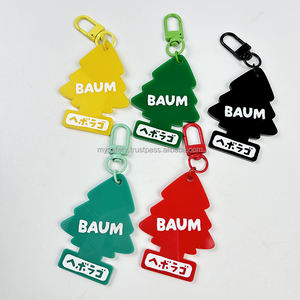 Llavero de acrílico vintage personalizado con forma de árbol pequeño, para hotel y motel, con grabado resistente, de moda y personalizado, con MOQ bajo. - Product Image 1