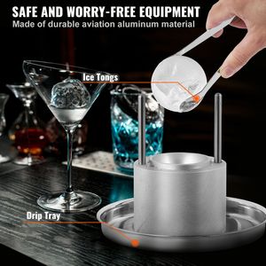 Kit per Sfere di Ghiaccio in Lega di Alluminio con Tappetino Grande, Pinza e Vassoio Raccogligocce Inclusi, Un Bicchiere per Creare Cubetti di Ghiaccio a Forma di Aereo - Product Image 5