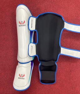Wholesale REMODO INTERNATIONAL Custom Logo <b>MMA</b> <b>Shin</b> <b>Guard</b> Lightweight Leather Fiber Breathable Protection for Muay Thai Karate - Product Image 4