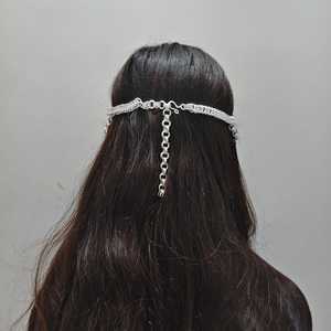 Voile de visage en chaîne d'aluminium fait main |   Coiffe Fantastique |   Masque de festival en chaîne |   Bijoux d'inspiration médiévale - Product Image 2