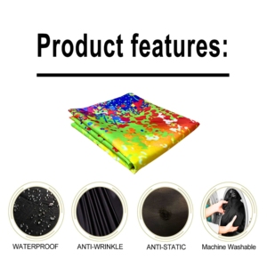 Capa de Barbero con Logotipo Personalizado, Diseño Colorido con Efecto Salpicado, Tela Impermeable y Transpirable, Botones a Presión Ajustables, Venta Especial - Product Image 3