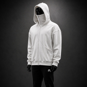 Sudadera con Capucha para Hombre, Corte Regular, con Cubre Rostro, Logotipo Personalizado, Estilo Urbano, Otoño, Algodón/Poliéster, Transpirable - Product Image 2