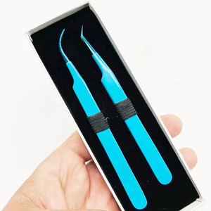 Professional Mini 90 Degree Anti-Magnetic Tweezer Smooth Tip Texture Heart-<b>Engraved</b> 10MM Stainless Steel Beauty <b>Tool</b> Lash - Product Image 3