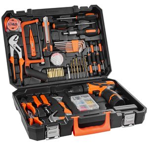 Kit di Attrezzi Manuali per Uso Domestico di Alta Qualità da 146 Pezzi con Trapano Elettrico, Valigetta Portatile e Bussole ad Alta Resistenza - Product Image 1