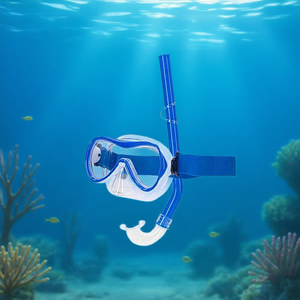 Set Maschera da Snorkeling Aqua Sport Junior Blu in Silicone Senza Lattice Regolabile per Bambini Attrezzatura da Nuoto - Product Image 3