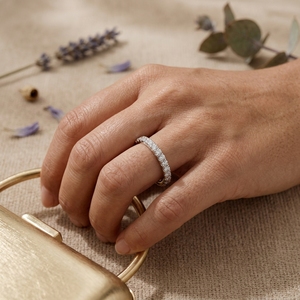 Anillo de Diamantes Pragalbh Full Eternity, Anillo de Boda con Corte Brillante, Oro Blanco, Apilable, Diamante Cultivado en Laboratorio, Joyería Minimalista de Lujo para Hombre - Product Image 2