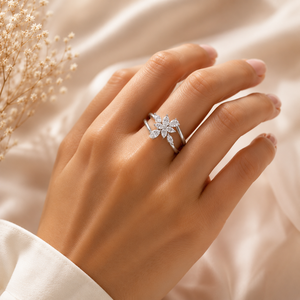 Excellent Pear & Marquise Cut Lab Grown Diamond <b>Ring</b> <b>925</b> <b>Silver</b> 9kt, 14kt, 18kt Gold Diamond <b>Rings</b> for Women's Engagement <b>Ring</b> - Product Image 2
