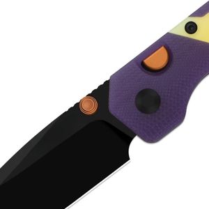 Couteaux pliants de collection avec motif chauve-souris d'Halloween, manche à motif citrouille, lame noire et poignée texturée confortable pour la saison. - Product Image 6