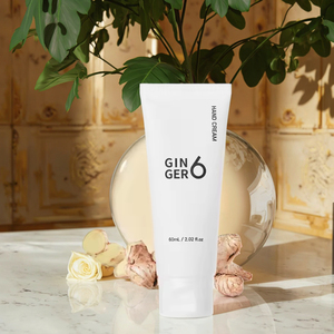 Crème pour les mains au parfum de gingembre végétalien GINGER6 avec acide hyaluronique, hydratant à absorption rapide pour tous les types de peau - Product Image 4