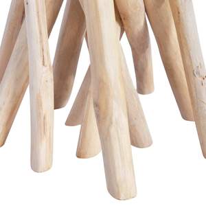 Tavolino da Caffè in Legno di Teak Marrone Chiaro con Vetro Resistente e Design Compatto - Product Image 2