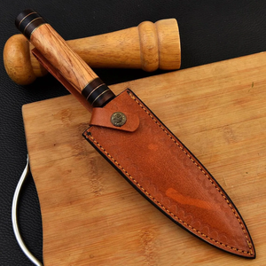 Couteau de chef Gyuto en acier Damas forgé à la main de qualité supérieure, manche en bois, ambidextre, passe au lave-vaisselle, couteau de cuisine ultra-affûté - Product Image 5