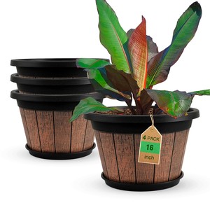 Handcrafted Sheesham Wood <b>Plant</b> <b>Pot</b> 12 Inch Wholesale - Vintage Wooden Planter - Product Image 4