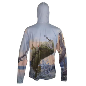 เสื้อฮู้ดตกปลาขายส่ง แขนยาว เสื้อผ้าสำหรับล่าสัตว์และตกปลาสำหรับผู้ชาย ป้องกันแสงแดด เสื้อฮู้ดติดกระดุมสำหรับผู้ชาย เสื้อฮู้ดตกปลา - Product Image 4