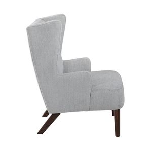 Poltrona Moderna Grigia con Schienale Alto, Rivestimento in Ciniglia e Struttura in Compensato per Arredamento Soggiorno - Product Image 4