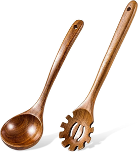 Ensemble d'ustensiles de cuisine écologiques en bois d'acacia pour servir et cuisiner - Lot de 2 par blossom craft india - Product Image 4