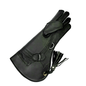 Guantes Largos de Cuero Vacuno Negro de Alta Calidad con Logotipo Personalizado - Product Image 1