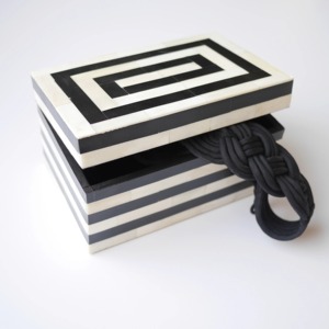 Handcrafted Bone Inlay Decorative <b>Storage</b> Box Set Geometric Striped Mosaic Pattern Jewelry Organizer Keepsake Boxes for Home Use - Product Image 3