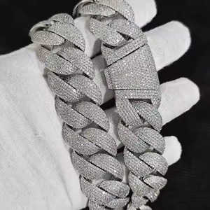 Nueva Cadena Cubana de Lujo Estilo Miami, Totalmente Adornada con Diamantes D VVS, con Certificado de Autenticidad, Collares de Moda con Moissanita - Product Image 4