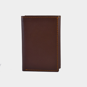 Portefeuille vintage de luxe en cuir véritable marron, ouvert, court, unisexe, fin, fait main, écologique, porte-cartes - Product Image 1