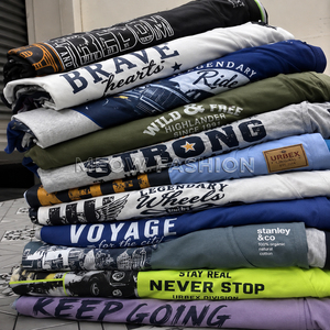 Lote de Camisetas de Algodón con Diseños Variados Estampados de Bangladesh, Excedente de Ropa, Venta al por Mayor, Listo para Envío - Product Image 4