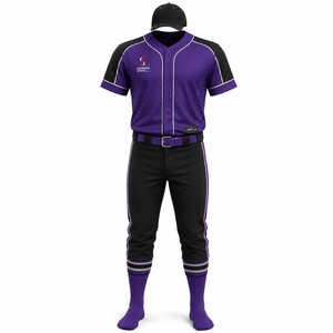 Uniforme de Béisbol Transpirable de Poliéster de Alta Calidad, Ropa Deportiva para Adultos, Impresión Digital Económica, Colores Personalizados, OEM - Product Image 1