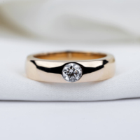 Anillo de Compromiso Certificado por IGI de 0.30 Quilates, Talla 6.5US para Hombre, 7.840 g, Oro Blanco de 18K, Diamante de Corte Brillante Redondo, Joyería de Lujo