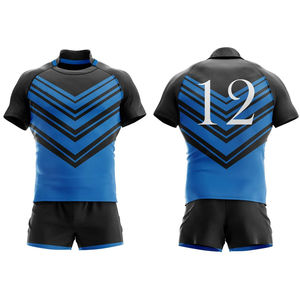 Uniforme de Rugby para Hombre Transpirable de Moda, 100% Algodón, Venta al por Mayor, Uniforme de Rugby Sublimado Personalizado - Product Image 1