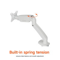 Soporte de Escritorio para Monitor Individual AUKI de Alta Resistencia, Brazo para Monitor con Resorte de Gas VESA, 13-32 Pulgadas, Capacidad de 8 kg +90 ° /-45 °   Inclinación de 360 grados °   Rotación