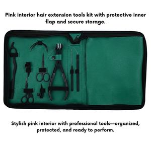 Kit d'outils professionnels en acier inoxydable pour extensions capillaires – Pince à sertir les perles à 2 trous, outil d'ouverture et de fermeture des boucles de cheveux, extensions de queue de cheval - Product Image 2