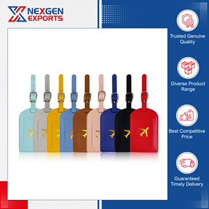 Étiquette de bagage en cuir PU faite à la main, de qualité exceptionnelle et haute durabilité, vendue dans le monde entier, avec option de logo personnalisé en gros - Product Image 4