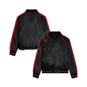 Silk Jackets Lightweight Casual Outerwear Stand Eco-Friendly Breathable Fabric <b>Covered</b> <b>Button</b> Closure Winter Jacket for Daily - Product Image 3