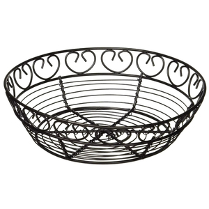 Panier à fruits en fil métallique noir pour comptoir de cuisine, bol à pain décoratif en fer forgé, support de rangement pour légumes, présentoir de table - Product Image 1