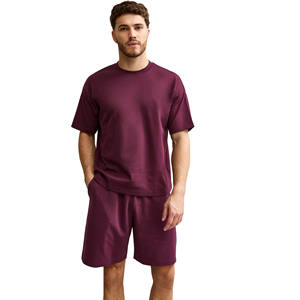 Ensemble T-shirt et short pour homme de haute qualité avec logo personnalisé, vêtements de sport décontractés d'été, 100% coton respirant - Product Image 1