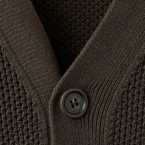 Cardigan pour homme à col en V, manches longues, fermeture boutonnée, couleur unie, tricot anti-boulochage, épaisseur standard, vêtement d'automne - Product Image 5