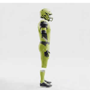 Ensemble d'uniformes de football américain personnalisés, vert, polyester, maillot ajusté une pièce, anti-transpiration, vêtements de sport pour adultes, service OEM - Product Image 3