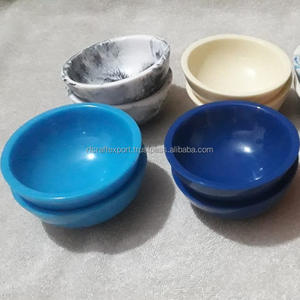 Mini cuencos de diseño de resina Premium, remolino de agua brillante, Color para servir, ensalada, mezcla de frutas, alimentos, hogar, Hotel, restaurante, vajilla - Product Image 4