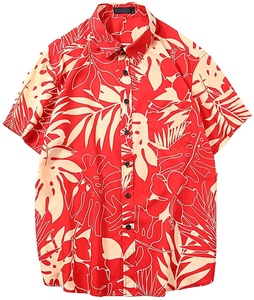 กางเกงขาสั้นผ้าคอตตอนของผู้ชาย,เสื้อแขนสั้นคอปกครึ่งแขนสั้นสำหรับฤดูร้อนพิมพ์ลายฮาวายใหม่ปี2022 - Product Image 2