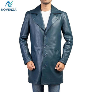 Fashionable Men Genuine Leather Reversible Trench <b>Coat</b> Winter Warm <b>Lined</b> Outerwear for Business Travel and Everyday Wear - Product Image 3