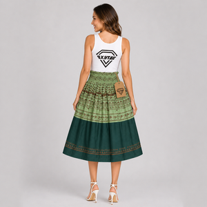 Women Hawaiian Island Floral Maxi <b>Skirt</b> Tropical Beach Autumn Vacation Casual Lightweight Flowy <b>Skirt</b> Custom Wholesale - Product Image 5